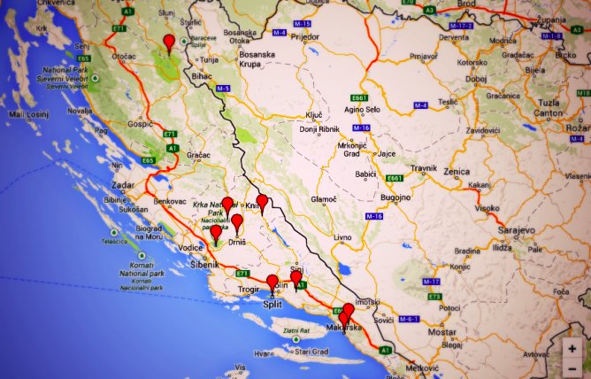 Via Dinarica: Plitvice Lakes, Biokovo, Mosor & Krka National Park, Croatia 2 Via Dinarica Croatia Map