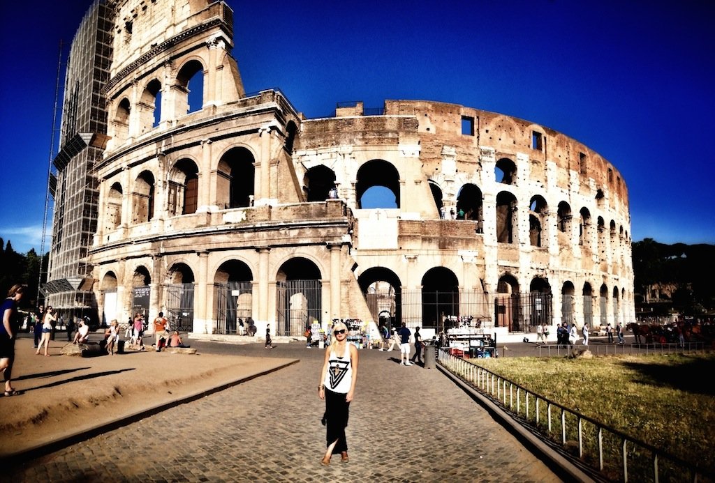 The Blonde Gypsy in Rome Italy Colosseum © The Blonde Gypsy