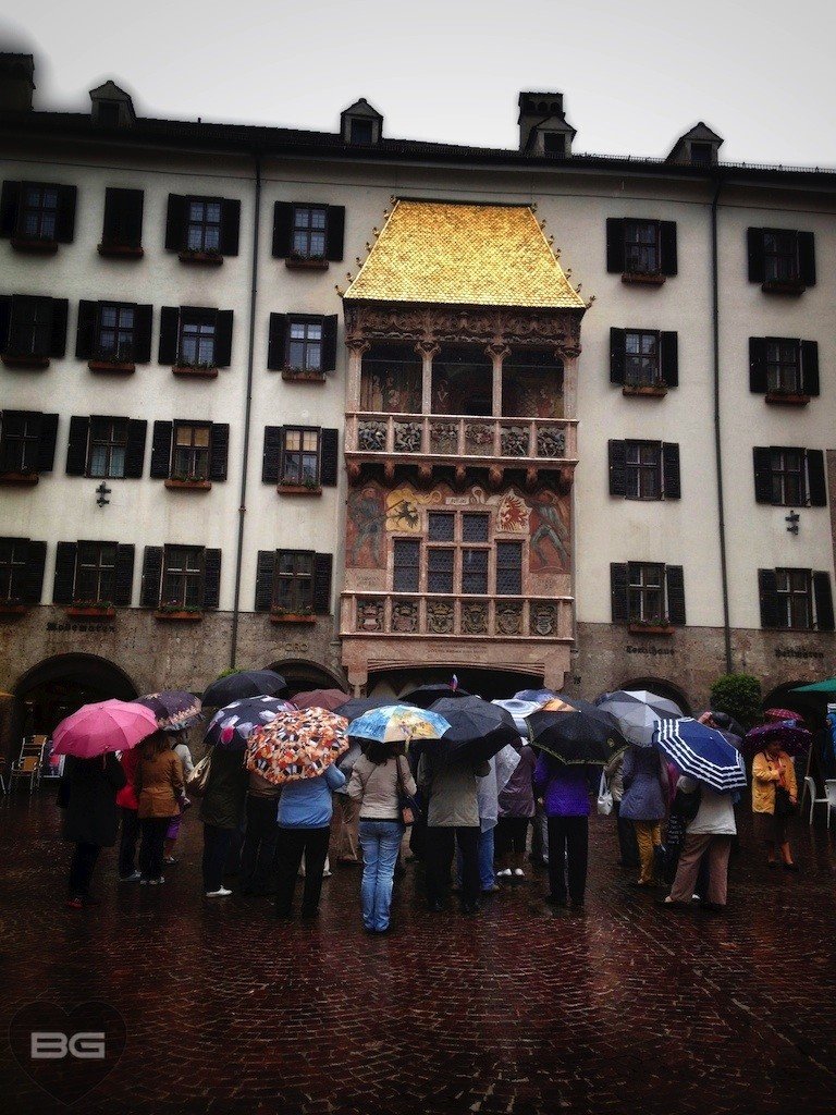 Trainsetting Europe: One Night in Innsbruck 17 Crowded Goldenes Dachl - Golden Roof in Innsbruck, Austria © The Blonde Gypsy