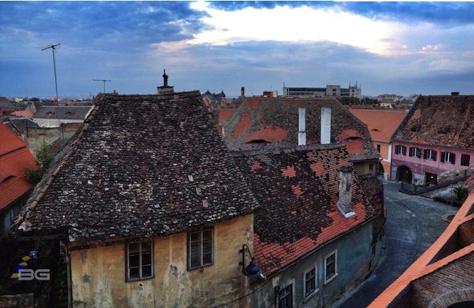 View of Lower Town from Cafe Wien Sibiu, Romania Transylvania © The Blonde Gypsy