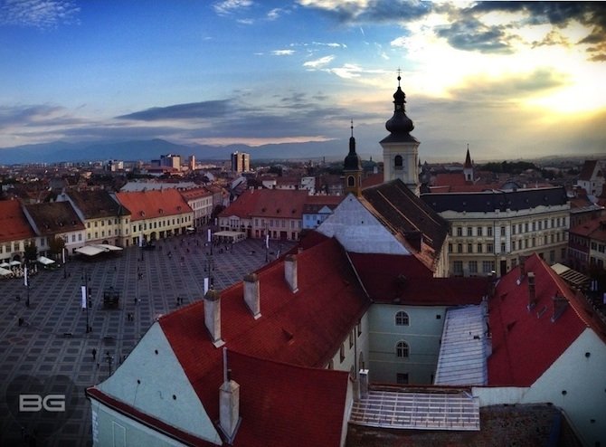 View of Piata Mare from Turnul Sfatului - Council Tower - Sibiu, Romania Transylvania © The Blonde Gypsy
