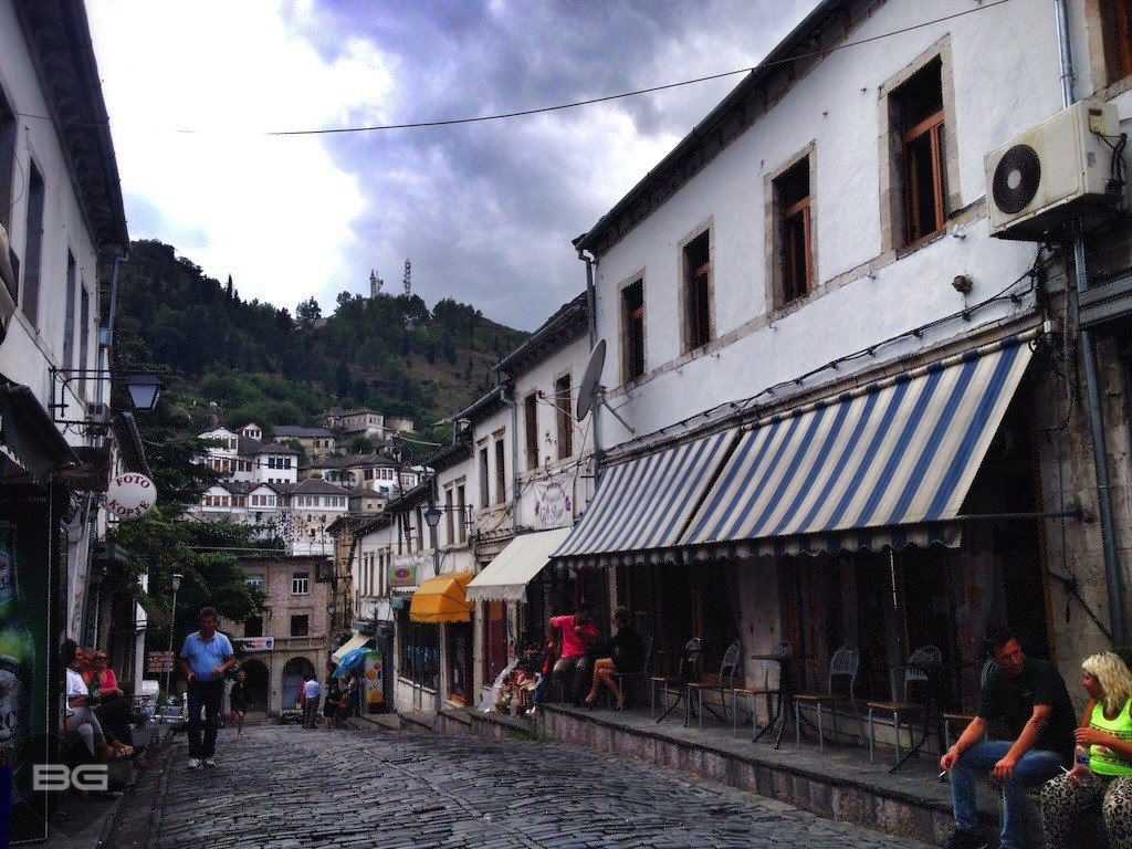 Cafe scene Gjirokaster, Albania © The Blonde Gypsy
