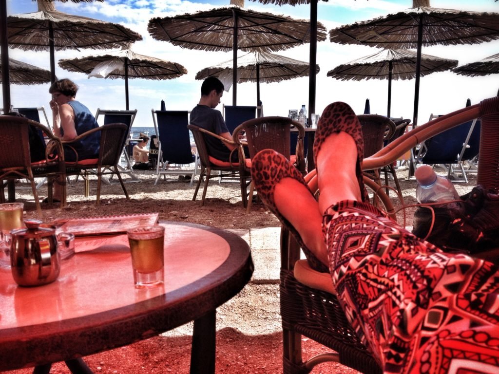 Chilling at the old town beach in Budva, Montenegro © The Blonde Gypsy