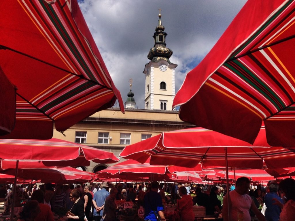 48 Hours in Croatia’s Capital of Cool with Westin Zagreb 4 Umbrellas of Dolac Market in Zagreb Croatia © The Blonde Gypsy