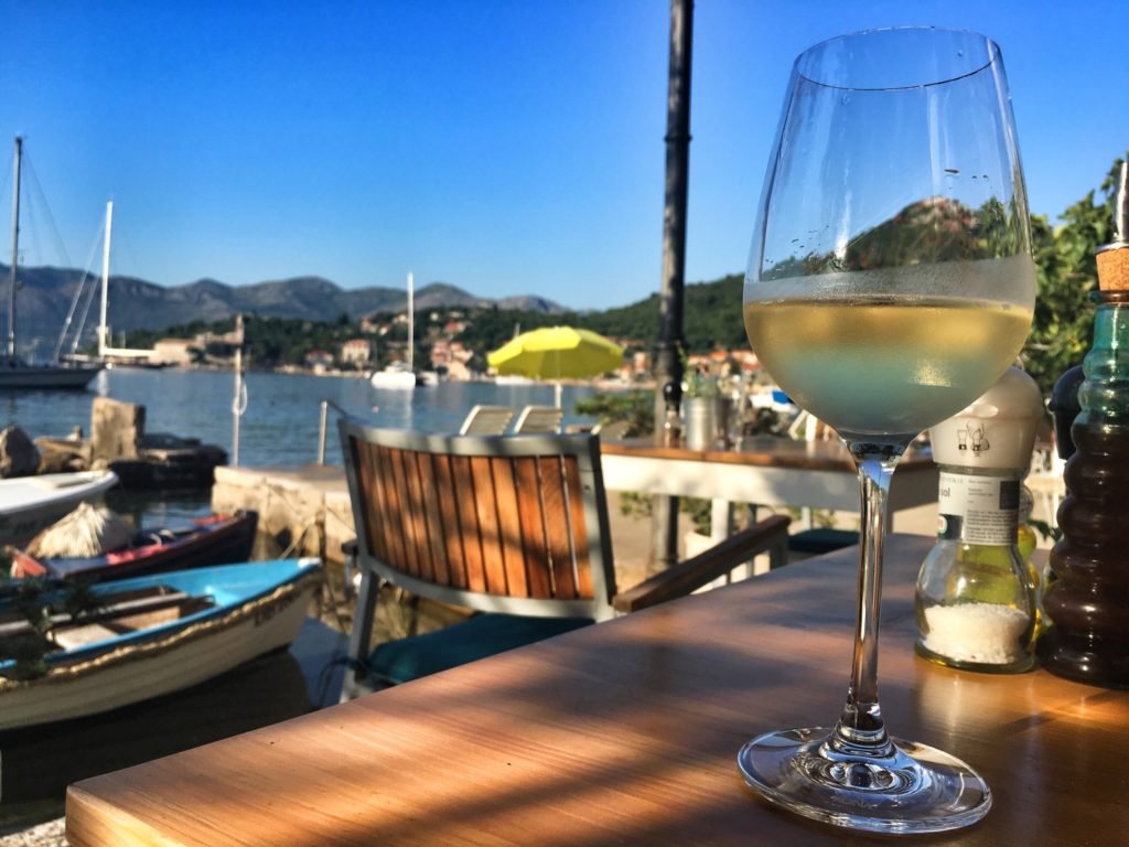 Via Dinarica: From Dubrovnik to the Elaphiti Islands, Croatia 17 Glass of white in Lopud Elafiti Islands Dubrovnik Croatia © The Blonde Gypsy