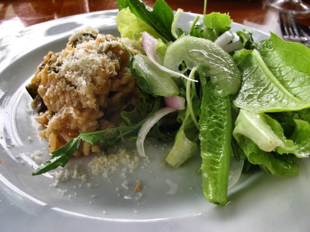 Risotto and salad at Dubelj family Dubrovnik, Croatia © The Blonde Gypsy