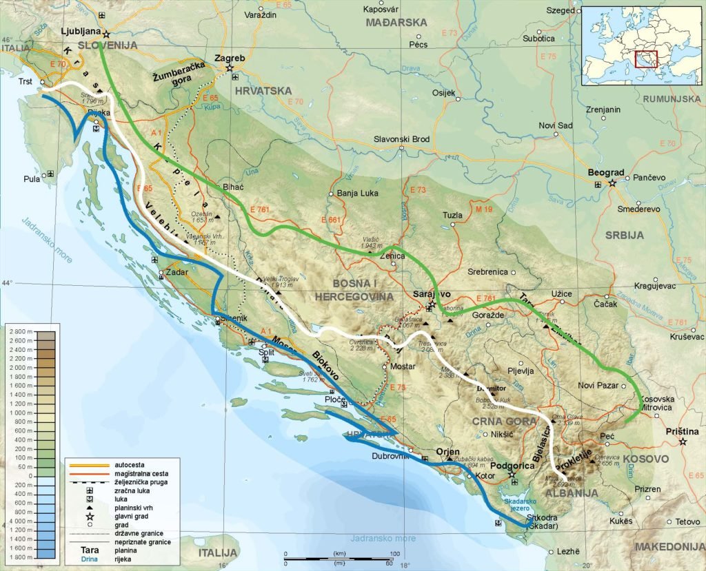 Via Dinarica: From Dubrovnik to the Elaphiti Islands, Croatia 2 dinaric_alps_map-via-dinarica-1