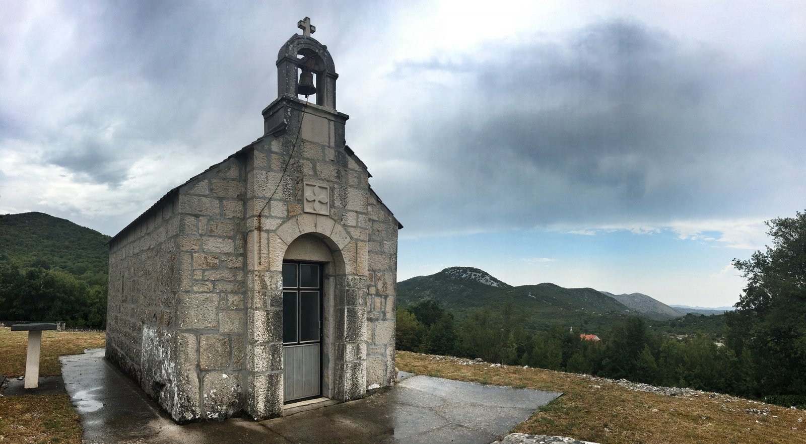 Via Dinarica: Exploring Ravno, Neum, and the Beaches of Bosnia & Herzegovina 39 Church and view of Mjlet in Trebinja Via Dinarica Blue Trail Bosnia & Herzegovina © The Blonde Gypsy