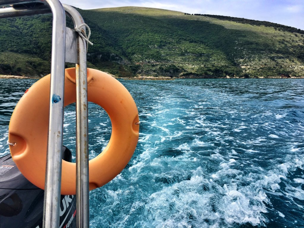 Cruising away from Shën Jan Karabarun Peninsula Albania © The Blonde Gypsy