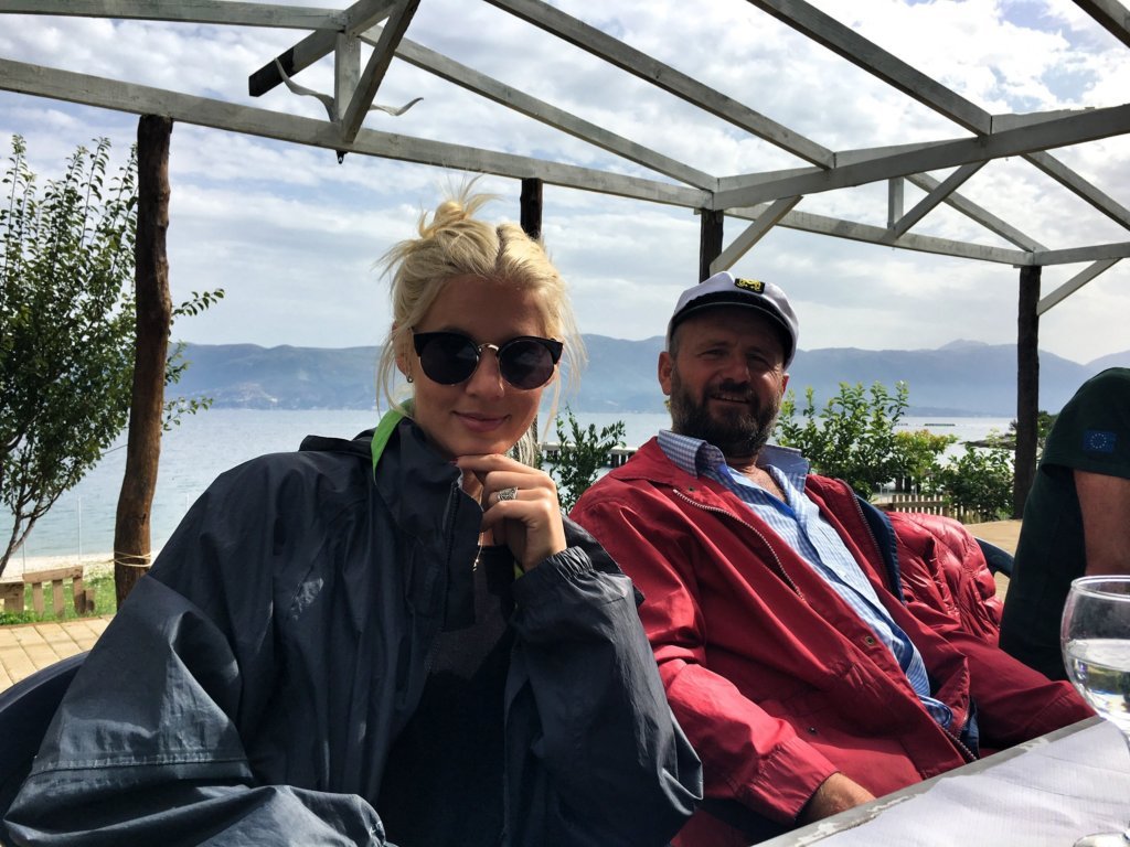 Trying to decide alongside the captain how to navigate that wine glass full of rakia Karabarun Peninsula Albania © The Blonde Gypsy