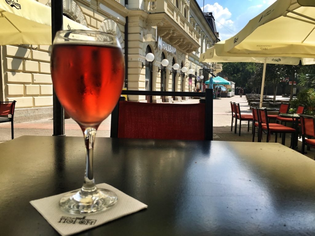 Generous pours of rosé for less than 2 euros at Štab Pogon