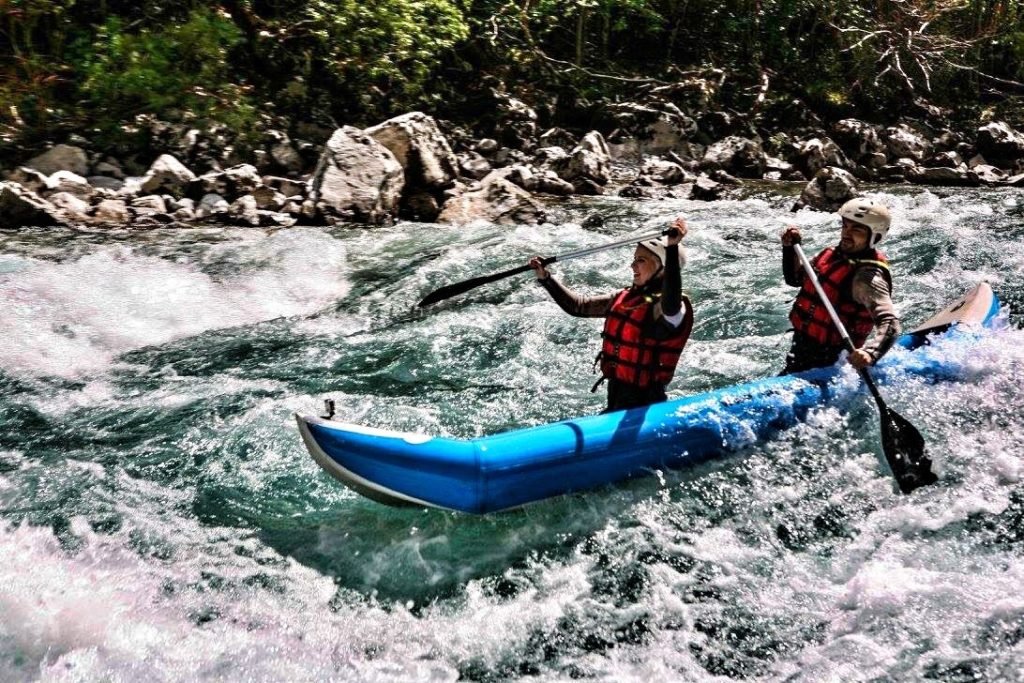 A Tara Canyon Experience Like No Other at Grab Ethno Village, Montenegro 15 Canoeing on the rapids of river Tara with Camp Grab in Montenegro © The Blonde Gypsy
