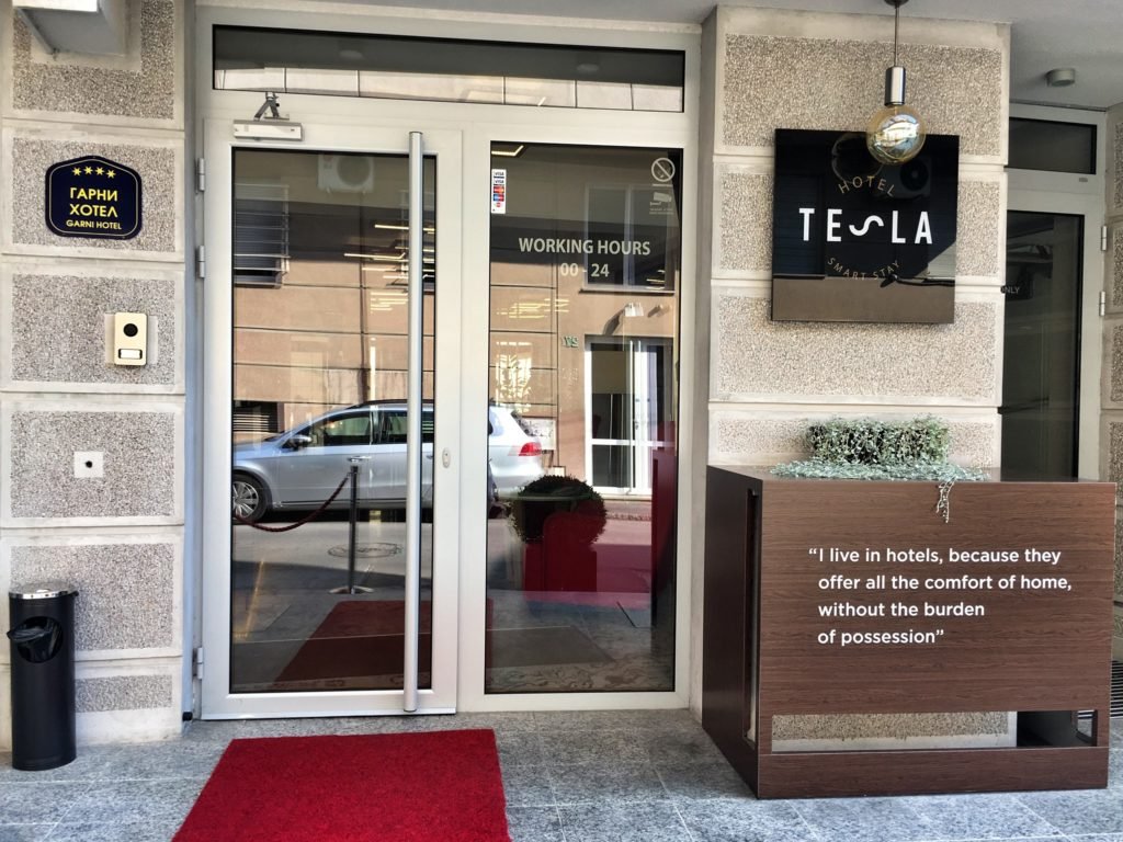 Taking Time With Nikola Tesla - Visit To The Tesla Museum & Belgrade's First Themed Hotel 3 Entrance Hotel Tesla Smart Stay in Belgrade Serbia © The Blonde Gypsy