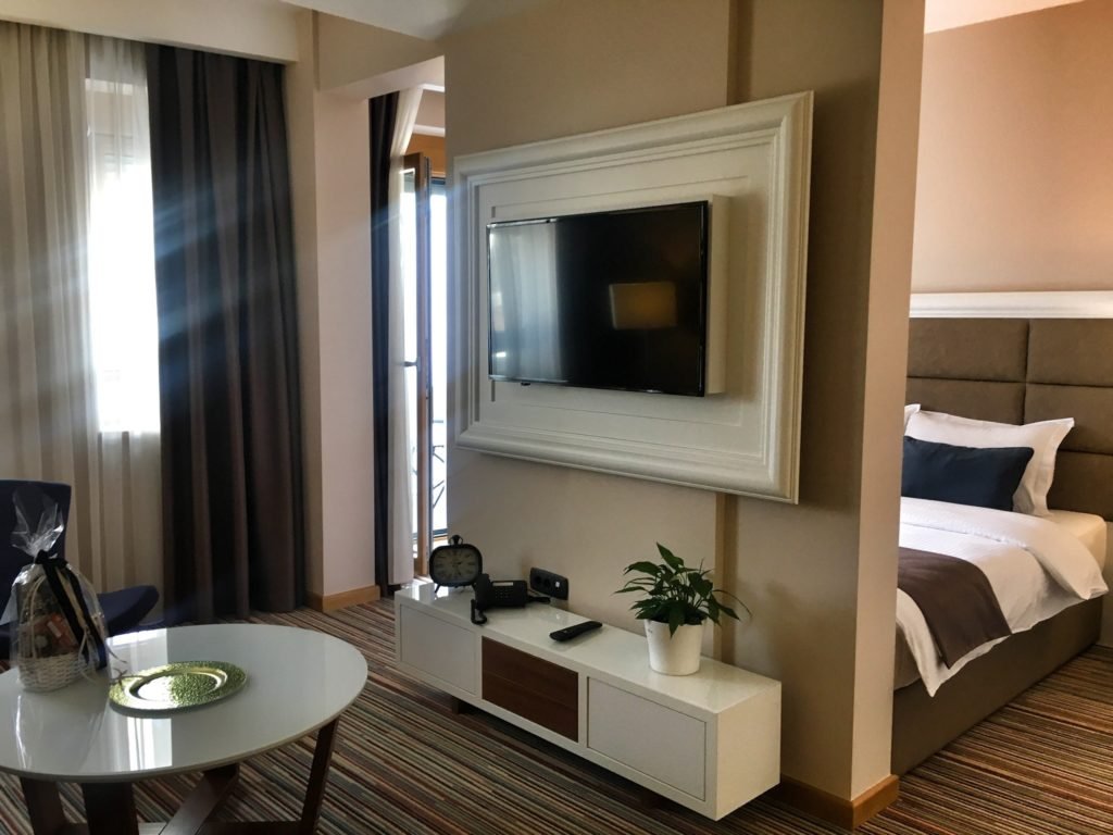 Taking Time With Nikola Tesla - Visit To The Tesla Museum & Belgrade's First Themed Hotel 8 Suite Bed and Living Room Hotel Tesla Smart Stay in Belgrade Serbia © The Blonde Gypsy