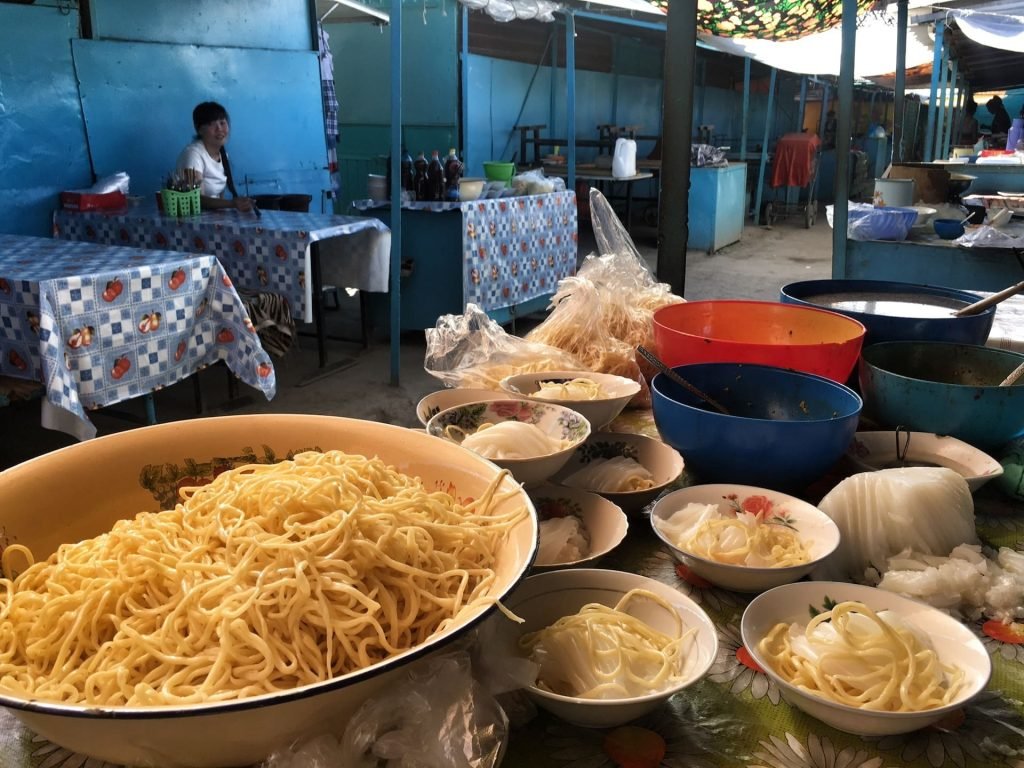 Ashlan fu at bazaar in Karakol Kyrgyzstan © larissa olenicoff