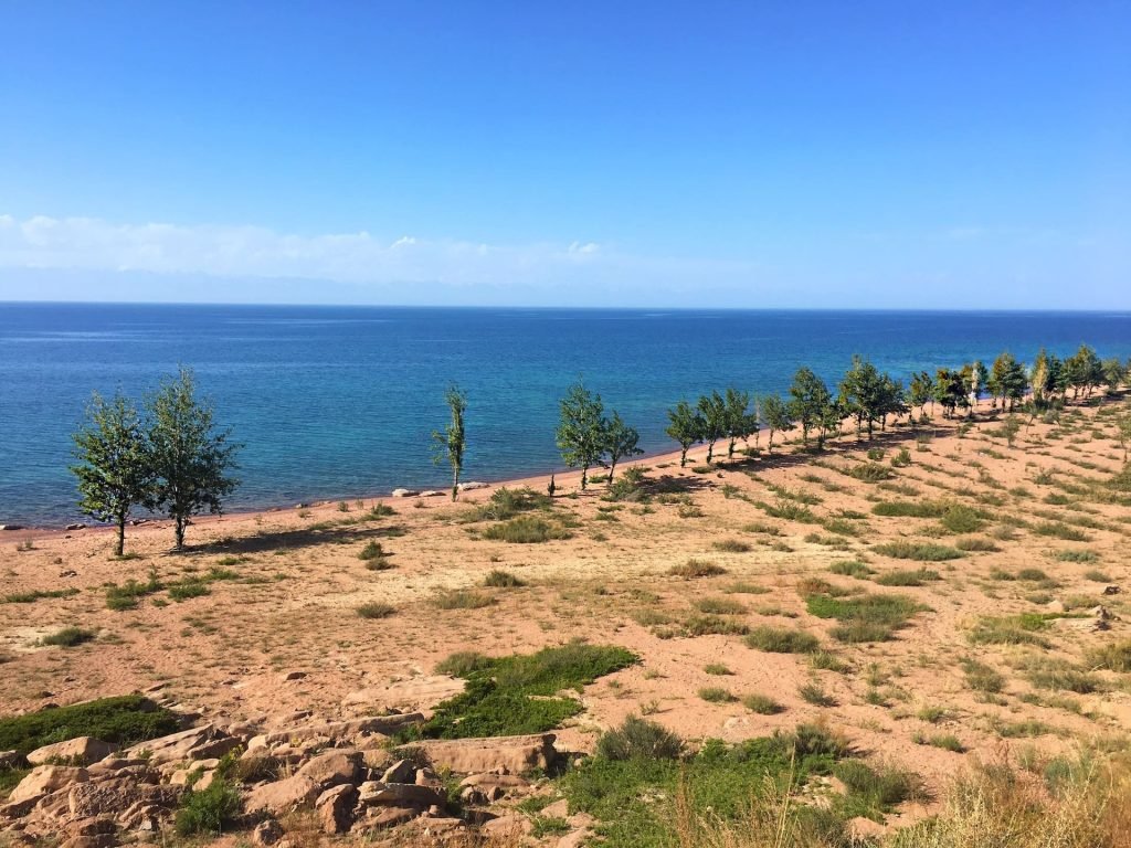 Beach on the South Shore of Issyk Kul Kyrgyzstan © larissa olenicoff