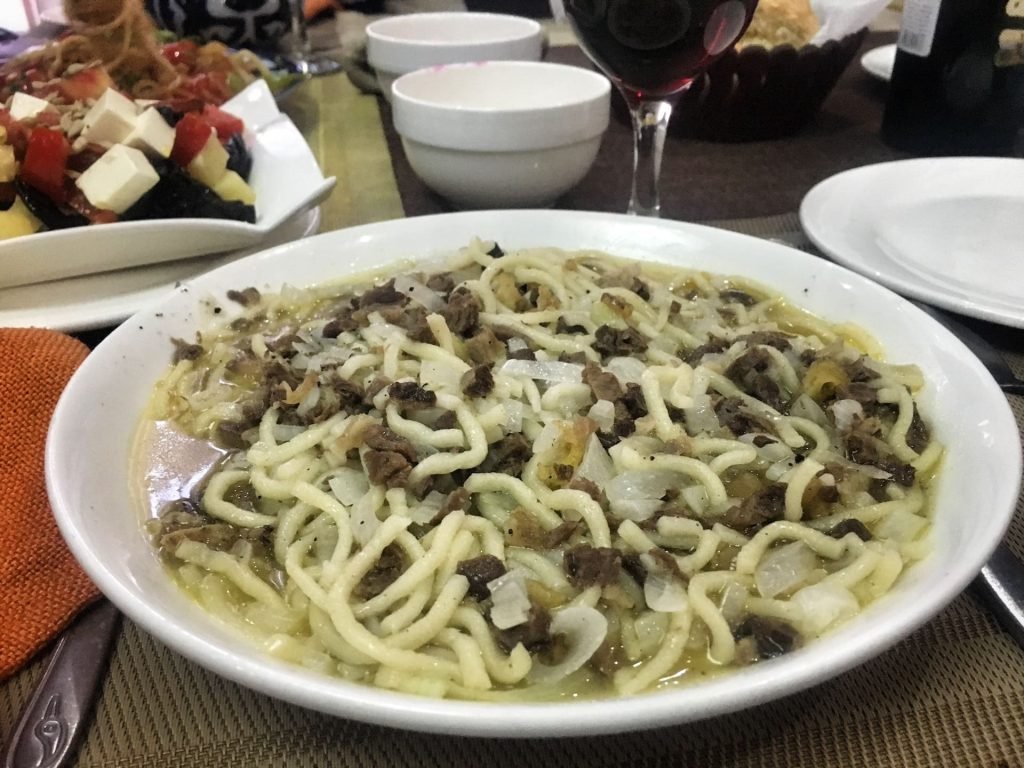 Beshbarmak in Karakol Kyrgyzstan © larissa olenicoff