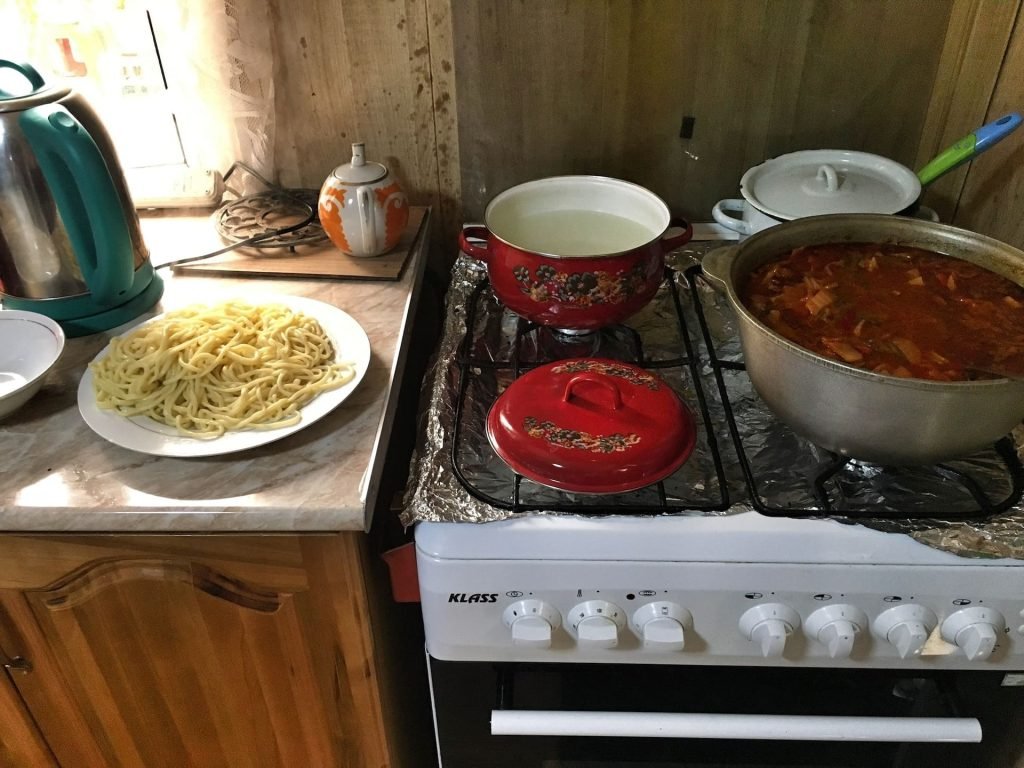 Gulyas kitchen in Karakol Kyrgyzstan © larissa olenicoff