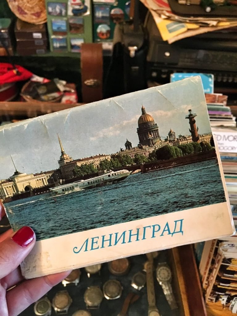 Leningrad postcard in Karakol Kyrgyzstan © larissa olenicoff