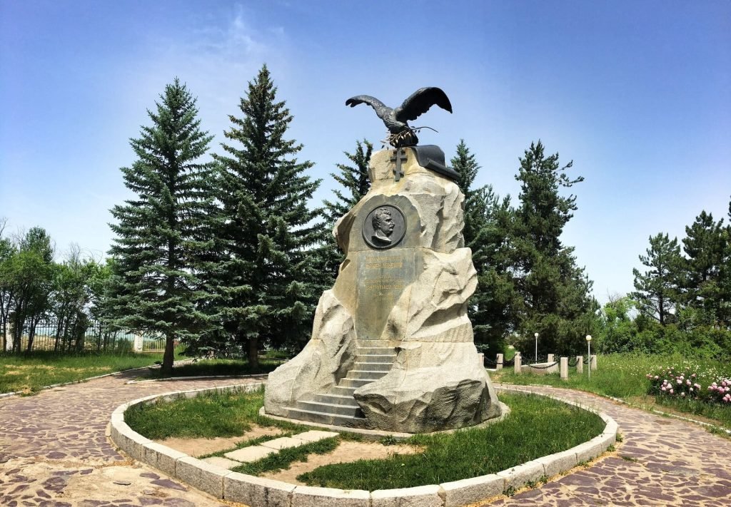 Nikolay Przhevalsky memorial and grave in Karakol Kyrgyzstan © larissa olenicoff