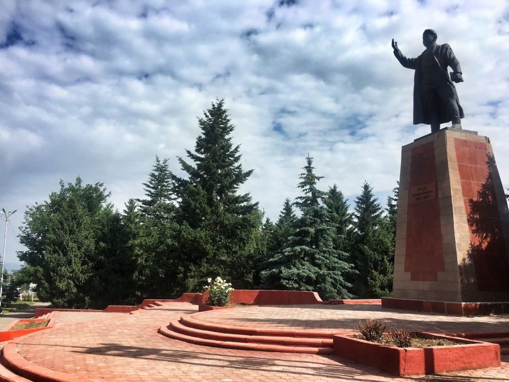 Random Communist style statue in Karakol Kyrgyzstan © larissa olenicoff
