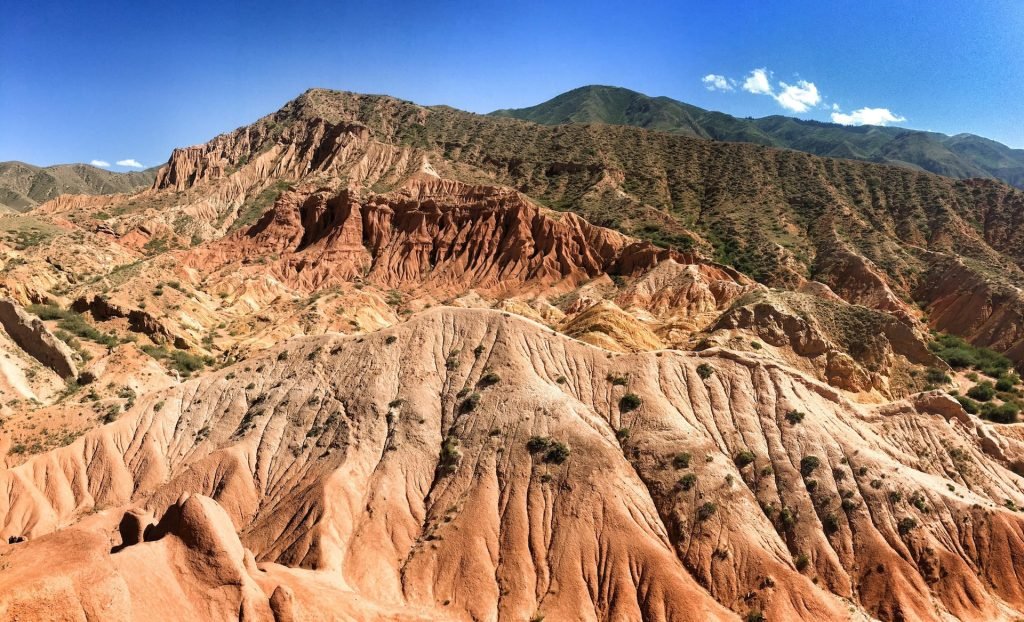 Skazka Canyon on Issyk Kul in Kyrgyzstan © larissa olenicoff