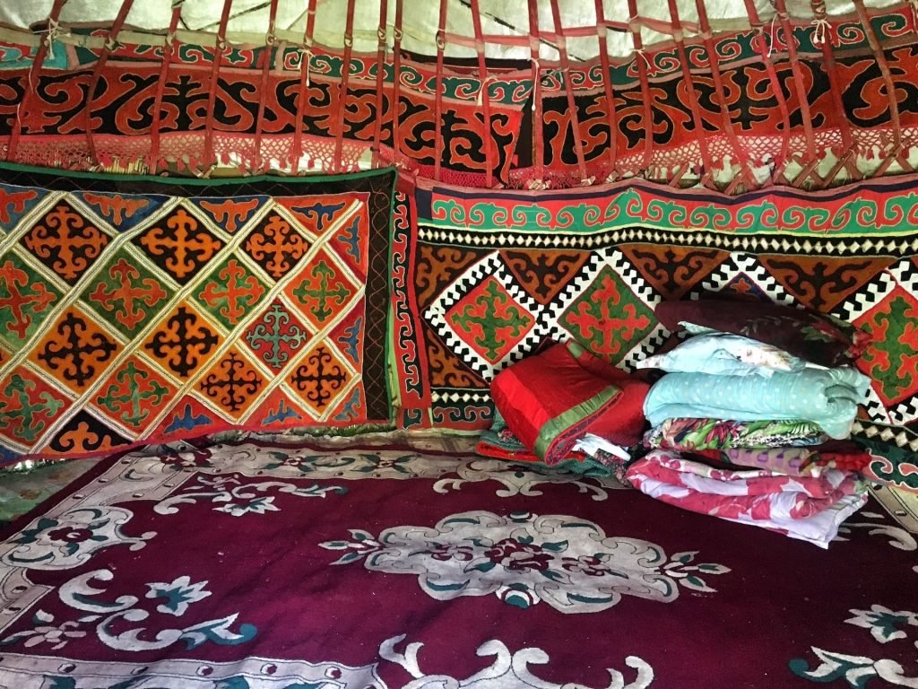Sleeping inside a yurt at Kerege Tash Issyk Kul Kyrgyzstan © larissa olenicoff
