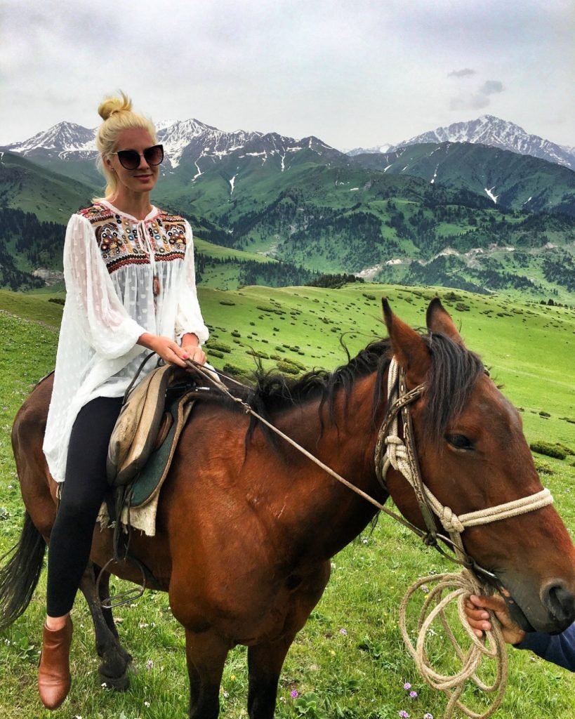 The Blonde Gypsy above Jyrgalan Kyrgyzstan © The Blonde Gypsy e1653594417703