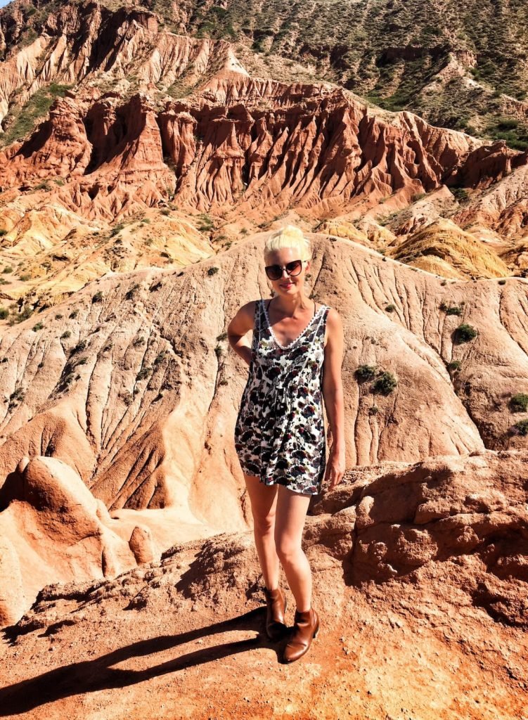 larissa olenicoff climbing Skazka Canyon Issyk Kul Kyrgyzstan © larissa olenicoff