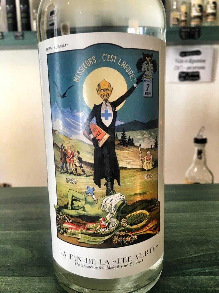 Adventures in Absinthe & Architecture Around Neuchâtel, Switzerland 23 Absinthe prohibition label in Motiers Val de Travers Switzerland © The Blonde Gypsy 1