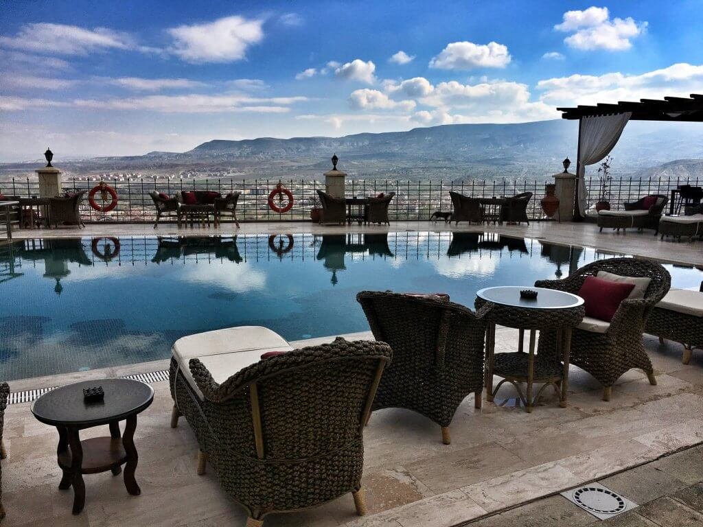 36 Hour Dream Trip to Cappadocia, Turkey 5 Kayakapi Cave Hotel Pool in Urgurp Cappadocia Turkey © The Blonde Gypsy