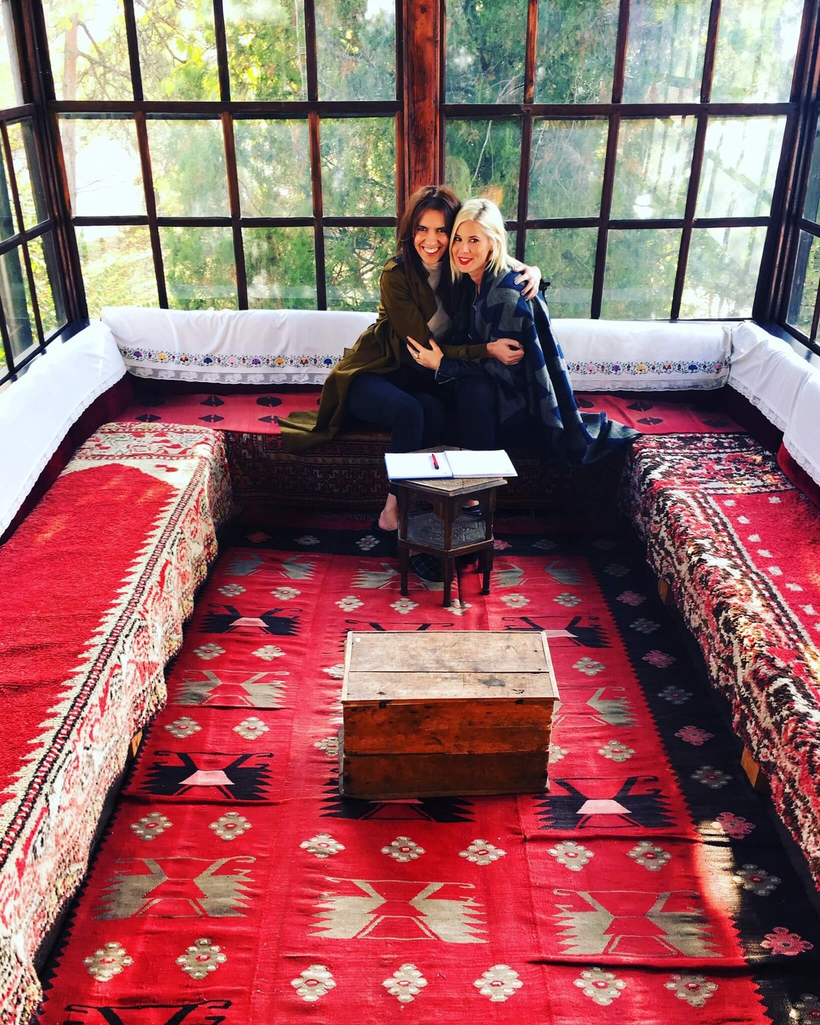 Wiki Loves Monuments & Cultural Heritage in Kosovo 8 Marigona and Larissa in Ethnological Museum Prishtina Kosovo Wiki Loves Monuments © The Blonde Gypsy